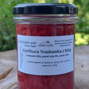 Konfitura Truskawka z różą 220g