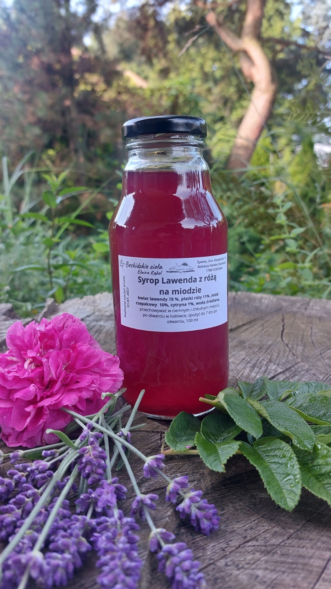 Syrop Lawenda z Różą i z miodem 330 ml