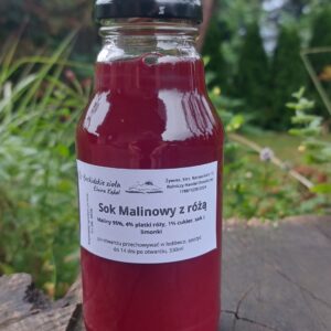 Malina z różą sok 100%, 330 ml
